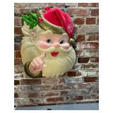 Vintage 90s Plastic Molded Santa Head