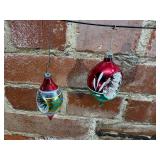Single Indent Hand Painted Mercury Glass Ornaments