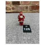1950s Molded Red Plastic Santa Ornament
