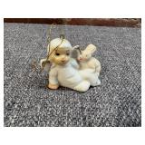 Bone China Angel w Bunny Ornament