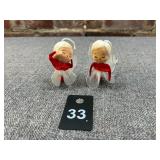 2 Mid-Century Miniature Tulle Winged Angels