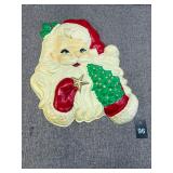 Vintage Molded Plastic Santa Face