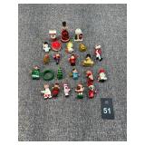 Collection of Miniature Vintage Wooden Ornaments