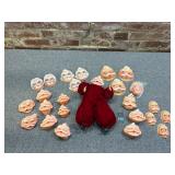 Collection, Plastic Santa & Mrs. Claus Doll Faces