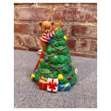 Ceramic Christmas Tree with Teddy Bear