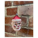 Hand Painted Glass Santa Ornament, West Germany