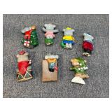 1980s Hand Painted Ceramic Christmas Molds