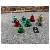 Lot of 8 MCM Bells Plastic Metallic Bells