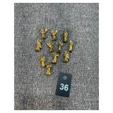 Set of 10 Miniature Gold Plastic Angel Ornaments