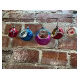 Single Reflector Indent Mercury Glass Ornaments