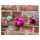 3 Shiny Brite Merry Christmas Ornaments