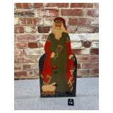 Wooden Hand Painted Santa Display