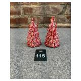 2 Peppermint Candy Ribbon Christmas Trees