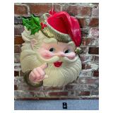Vintage 90s Molded Plastic Santa Head