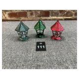 3 Bradford Plastic Lantern Christmas Ornaments