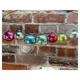 8 Shiny Brite Mercury Glass USA Ornaments