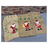 Vintage Christmas Burlap Gift Sacks