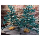 2 Homemade Vintage Tinsle Trees