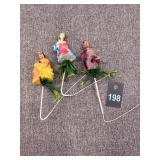 Vintage Christmas Floral Nativity Plant Picks
