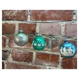 3 Shiny Brite Mercury Glass Christmas Ornaments