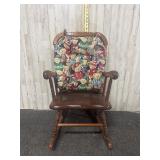 vintage style small wooden rocking chair