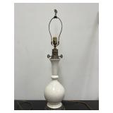 Vintage white ceramic & brass lamp