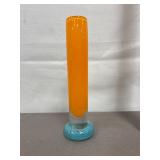 Hand blown glass candle stick holder