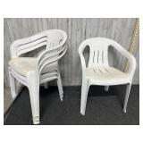 Set of 4 plastic lawn chairs