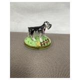 collectible Limoges porcelain Schnauzer trinket bo