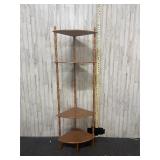 vintage 4-tier wooden corner shelf