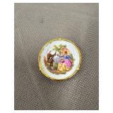 vintage Limoges miniature decorative plate brooch