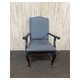 traditional-style armchair with blue upholstered s