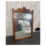 Wooden framed wall hang mirror