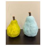Hand crafted pear sculptures