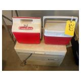 Electric Cooler, (2) Lunch Coolers