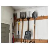 Lawn Tools On Rack