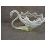 Very Large Murano Style Glass Swan Centerpiece