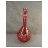 Antique Bohemian Cranberry Decanter w/Stopper