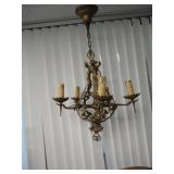 Antique Solid Brass Louis XV Hanging Chandelier