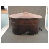 Antique Large Copper Boiler w/Lid Cast Iron Handle