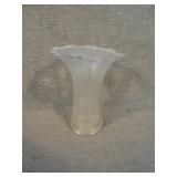 Antique White Stretch Glass Smooth Panels Vase
