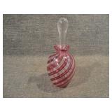 Vintage Murano Latticino Cranberry Swirl Perfume