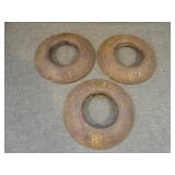 Set of 3 Antique 3 Lb. Pitching Quoits