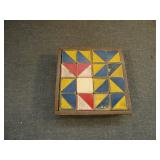 1930's Embossing Co. Color Cubes in Wooden Case