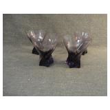 Set of 4 Amethyst Twist Glass MCM Juice Glasses