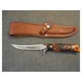 Vintage Camillus #1012 Fixed Blade Knife w/Sheath