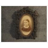 Antique Gutta Percha Thermaplast Picture Frame