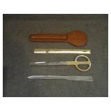 Vintage Desk Set Scissors & Letter Opener & Ruler