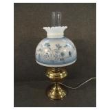 Vintage Aladdin Brass Oil Lamp w/Milk Glass