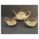 Vintage Canary Yellow & 22K Gold Teapot, C&S Set